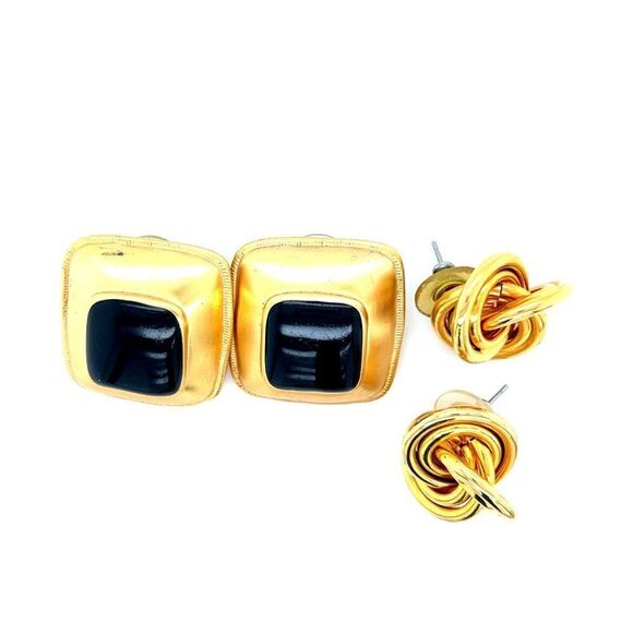 Knot & Black Earrings - Picture 1 of 6